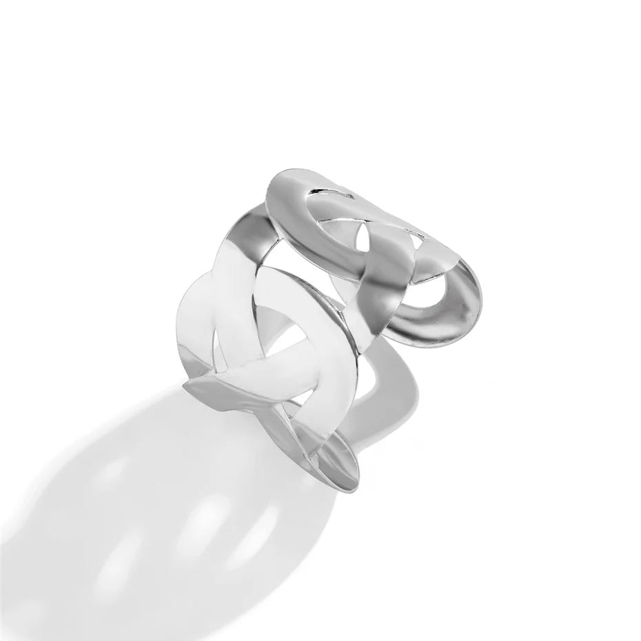 Ingemark Punk Smooth Hollow Out Metal Wide Open Cuff Bangles for Women Fashion Statement Vintage Charm Bracelets Steampunk Men