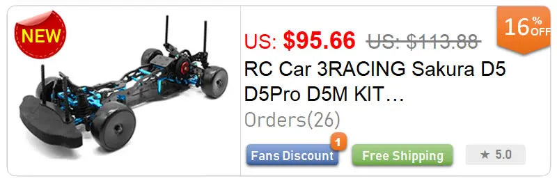 RC Car 3RACING Sakura D5 D5Pro D5M KIT 1:10 Carbon Fiber DIY Model Remote Control Super Rear Drive Drift High Speed Racing Frame