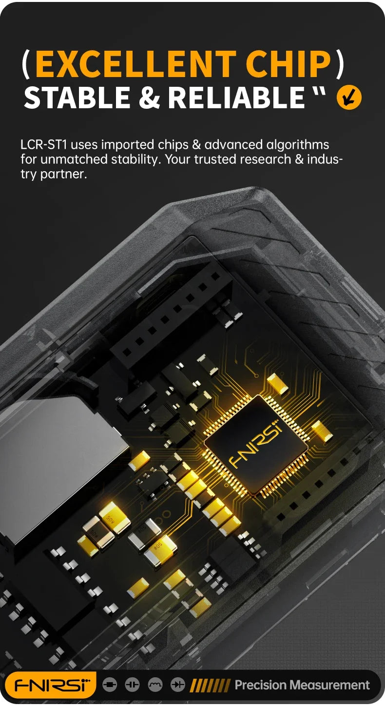 FNIRSI LCR-ST1 Smart Bridge Tweezer LCR SMD ESR Tester Resistance Capacitance Inductance Continuity Diode Test Auto Multimeter