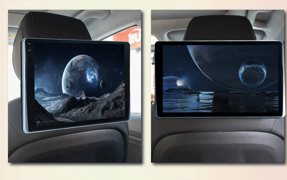 10.1" HD 1280*800 Android 13 Car Headrest Monitor Tablet For Back Seat Multimedia Apple Carplay Ambient Lights BT SD HDMI-Input