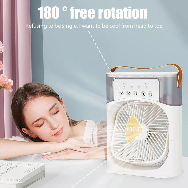 Portable Humidifier Fan AIr Conditioner Household Small Air Cooler Hydrocooling Portable Air Adjustment For Office 3 Speed Fan