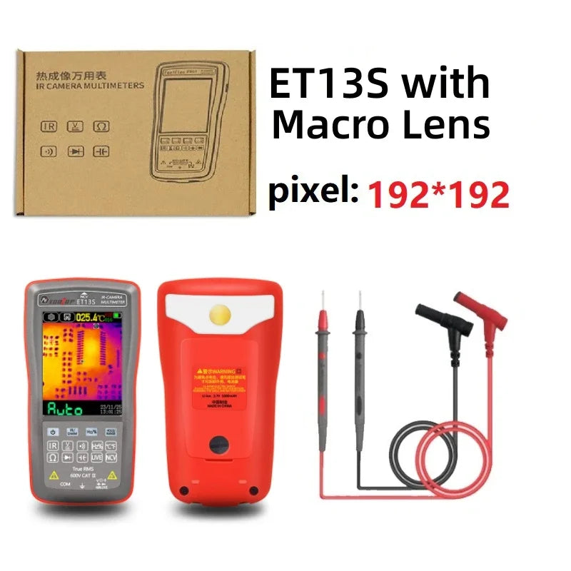 TOOLTOP ET13S Thermal Camera 192*192 Optional Macro Lens Thermal Camera Multimeter 9999 Counts Voltage Duty Cycle Diode Ohm Test