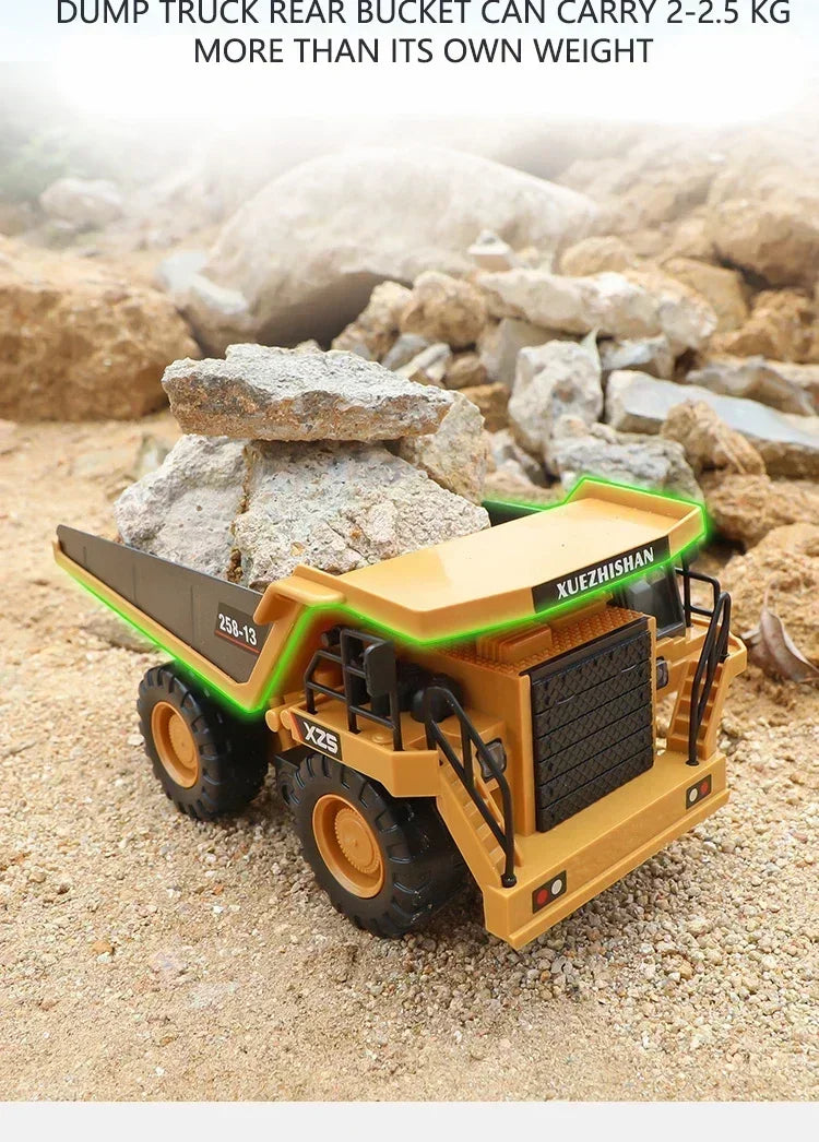 Intelligent remote control excavator dump truck 2.4Gremote control engineering truck crawler truck bulldozer children's gift toy