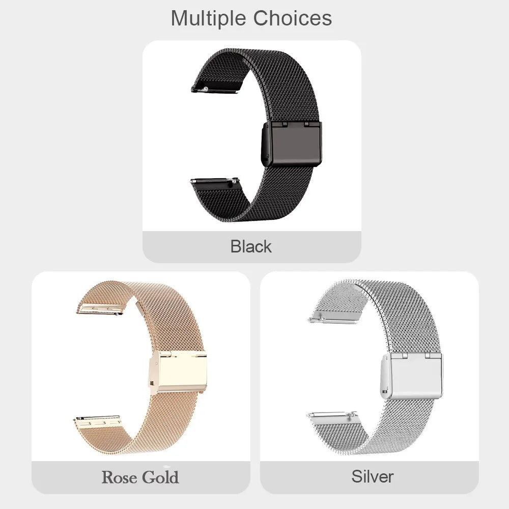 22mm 20mm Milanese Loop Strap For Samsung Galaxy Watch 7 6 5 4 44mm 40mm S3 Active 2 Amazfit Bracelet Huawei GT 3 4 46mm 2e Band