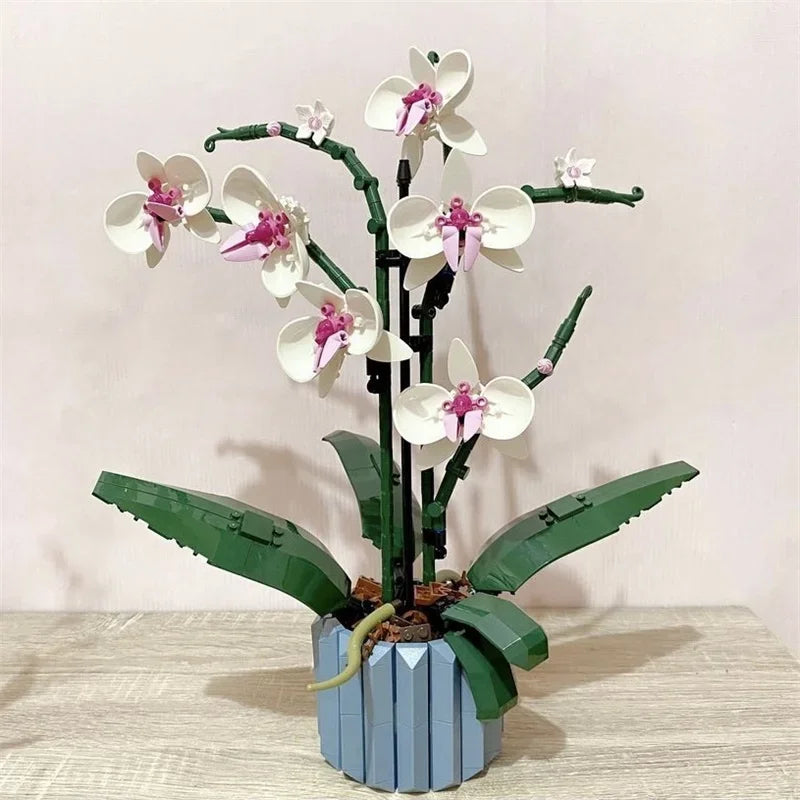 812PCS Succulent DIY Toy: Dry Flower Centerpiece Bouquet Building Block 10314 Model Kit Home Decor Bricks for Christmas Gift