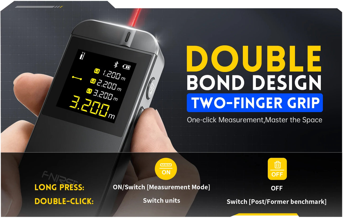 FNIRSI IR40 Laser Rangefinder 40M Laser Tape Measure Accurate Distance Meter Construction Roulette Connect To APP To Draw