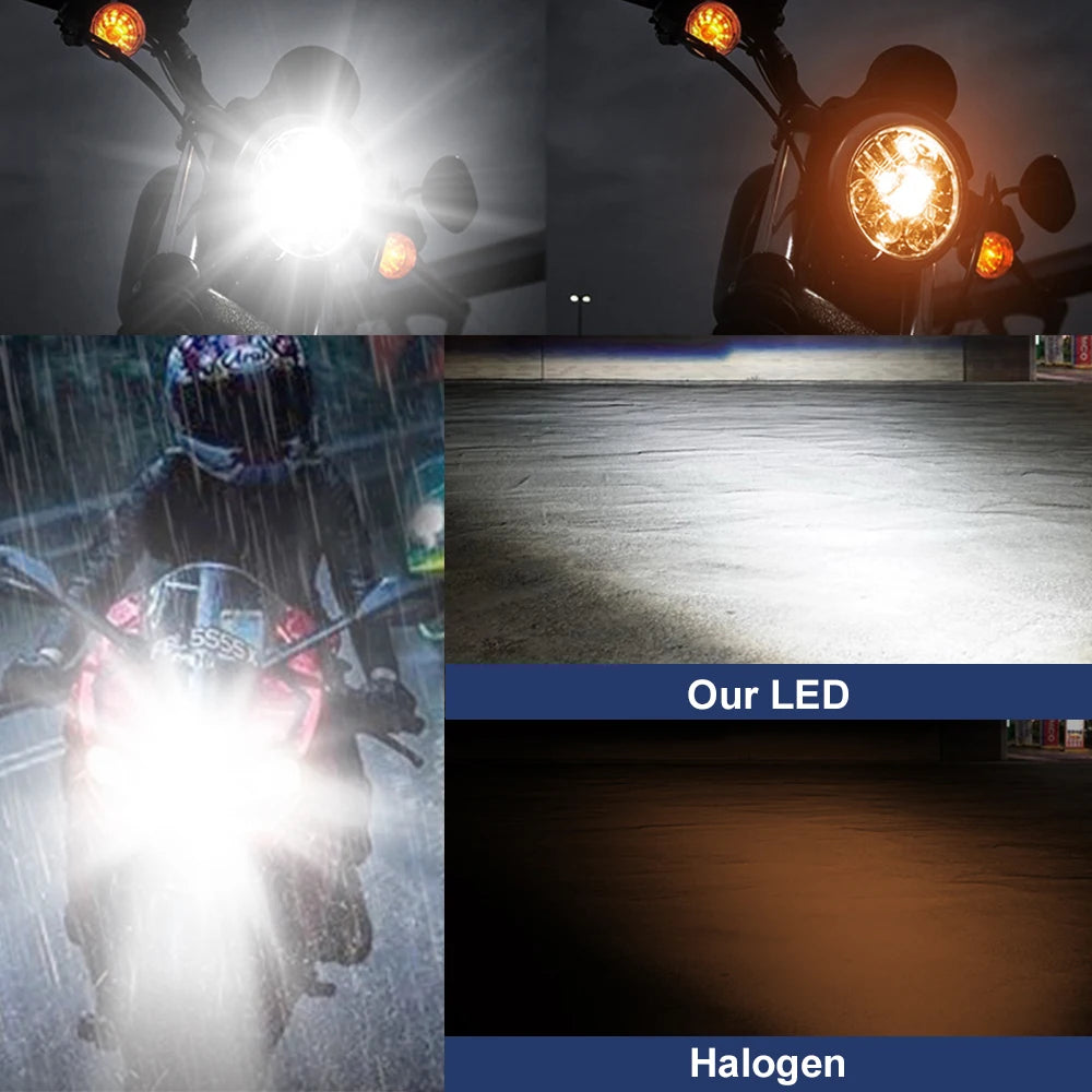 1Pcs Super Bright LED H4 LED Motorcycle Headlight Bulb Hi/Lo Beam CSP for Car Motorcycle H4 9003 LED Motorbike Headlamp 12V 24V