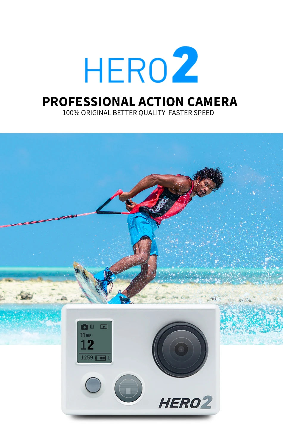 GoPro HD HERO2 action camera, second-generation vlog small cycling sports camera, second-hand entry-level ultra wide angle sport