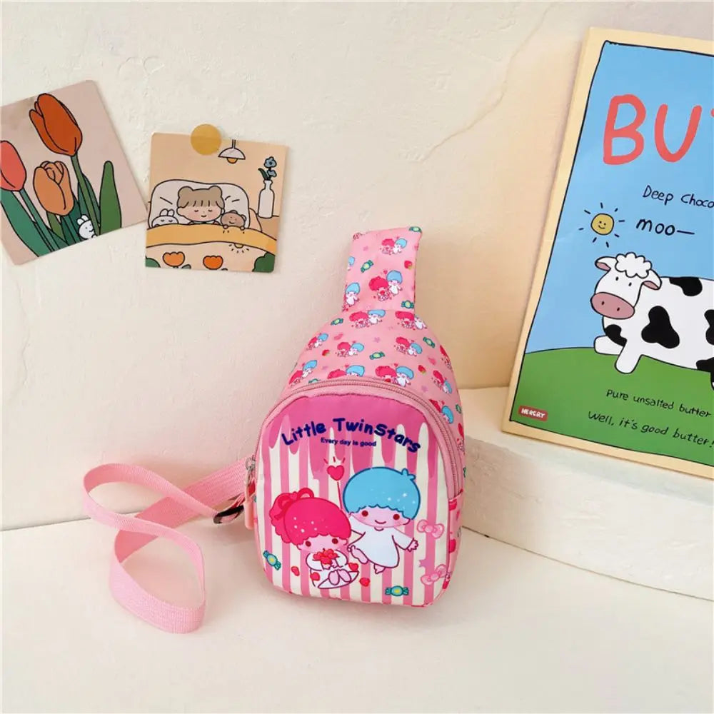 Hello Kitty Children Chest Bag Sanrio figure Kuromi Cute Coin Purse Shoulder Bag Boy Girl Cross Body Bag Fashion Messenger Bag