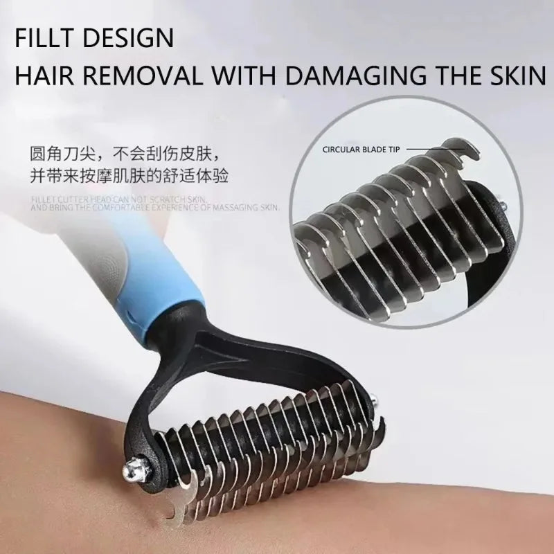 Professional pet brush, two-sided dog brush, cat brush, dog cleaning tools, flying hair lining