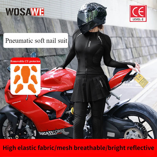Knight suit women's spring/summer cycling wear Breathable motorcycle protection soft protective jacket top culottes