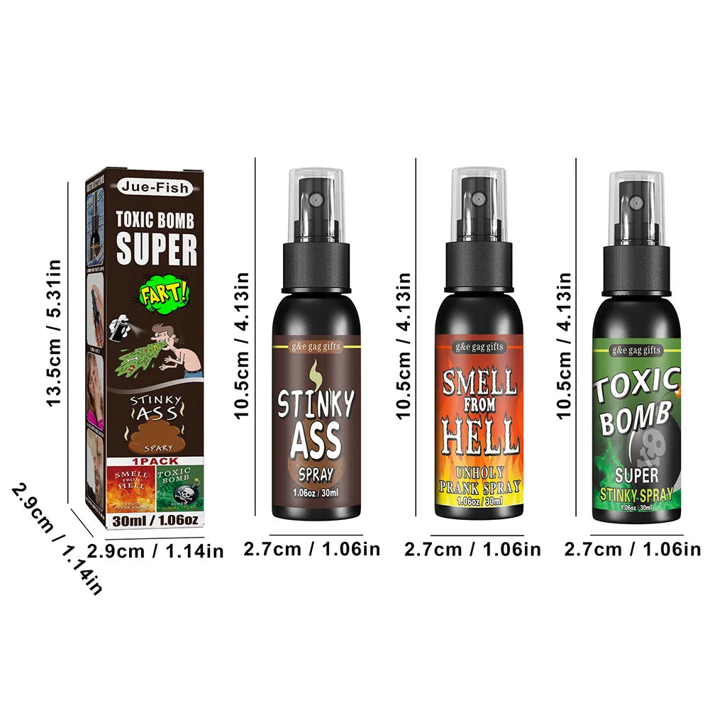 30ml Fart Spray Prank Joke Non Toxic Terrible Smell Spray Plastic Fart Gag Spray Party Supplies Odor Spray Halloween Funny Toys
