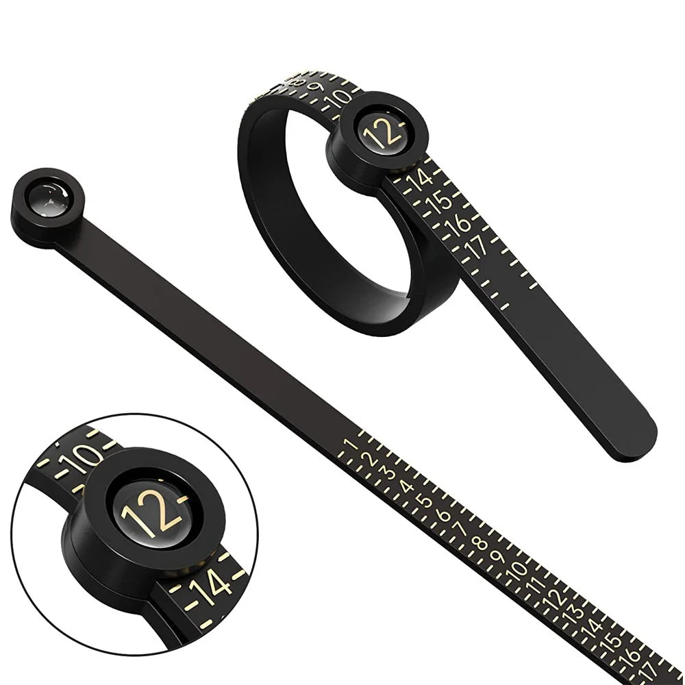 Ring Ruler Ring Measuring Tape Ring Measuring Tool Annular Coil Finger Size Filter with Magnifying Glass US UK EU HK Size
