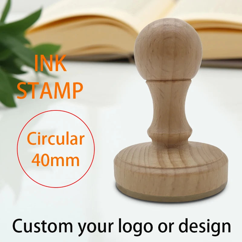 Custom Wooden Stamp Seal Personalized Logo Wedding Party Packaging Stamp Company Address&Name Self Inking Rubber Stamp Artwork