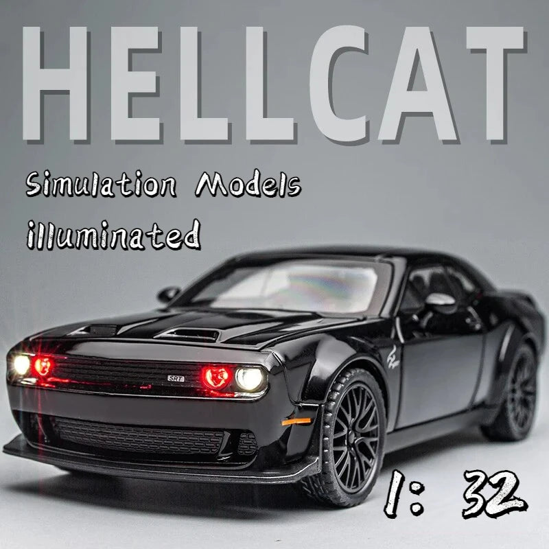 1：32Die-cast Metal Dodge Challenger Toy Car Simulation Model Can Light Up Can Drive Boring Boy's Gift Christmas Gift