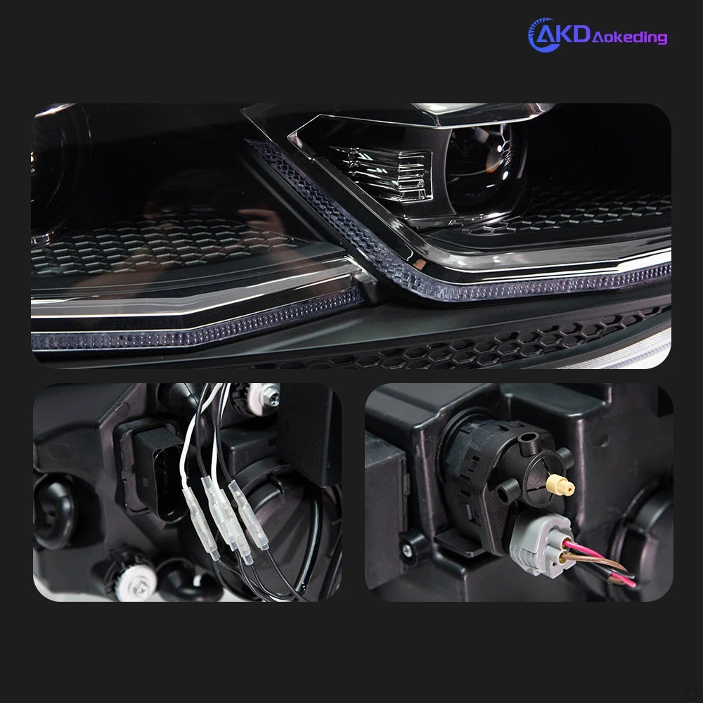 AKD 2 PCS For Golf 7 2013-2017 MK7 Upgrade 7.5 Design LED Auto Headlights Assembly DRL Bifocal Lens Lamp Accessories