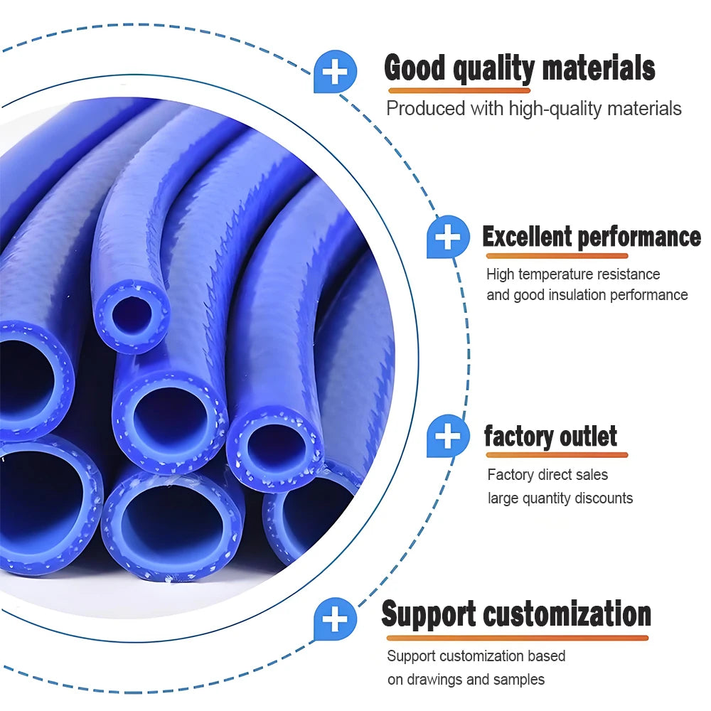 1M-20M ID 6mm-25mm Silicone Hose Heat Resistant High Presure Tube Automobile Vacuum Warm Air Water Pipe Double Layer Rubber Hose