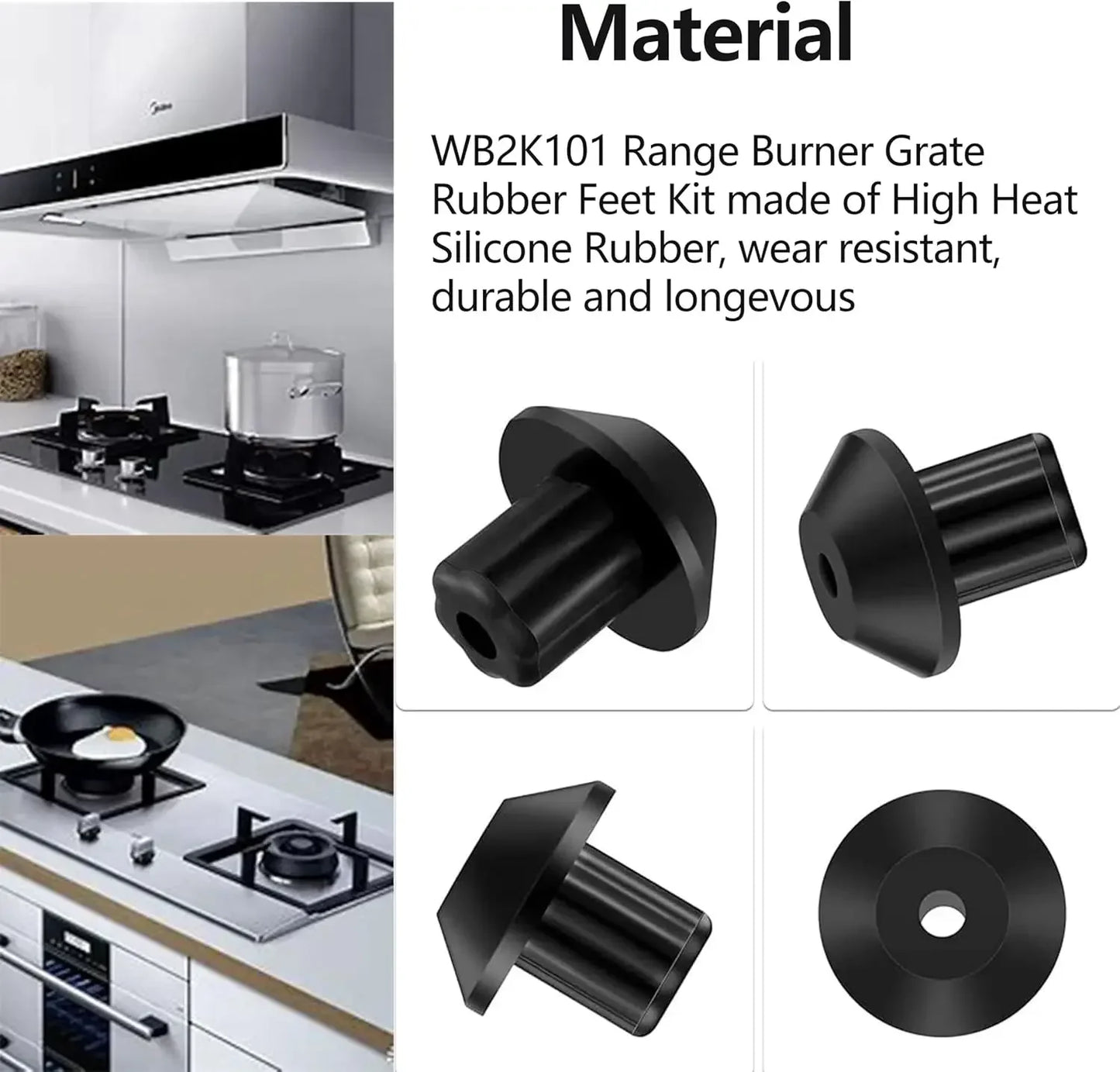 16pcs Rubber Grate Feet Rubber Foot Gas Range Burner Grate Rubber Feet Replace Part for GE WB2K101 WB02T10461 AP2622260 PS241358