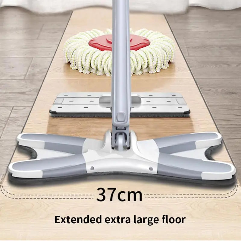 X-type Flat Floor Mop Wet And Dry Mop Kit Hand Free Mop Washing Flat Floor Easy Wringing Microfiber Replacement Pad Cleaning