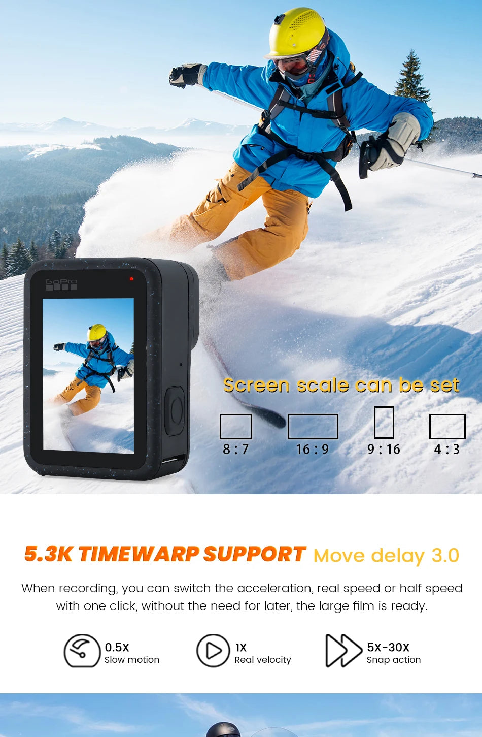 GoPro HERO 12 Black Action Camera HyperSmooth6.0 5.3K60fps Video 27MP Go Pro12 helmet Sport Camera