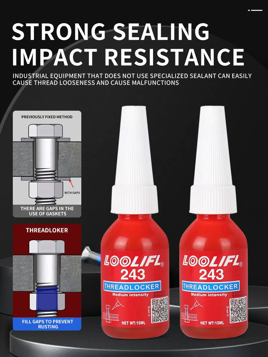 10ml LOOLIFL 243 Screw Adhesive 243 Anaerobic Glue Anti-loose Anti-slip sealingThread Locking Agent Anti-slip caulk sealers