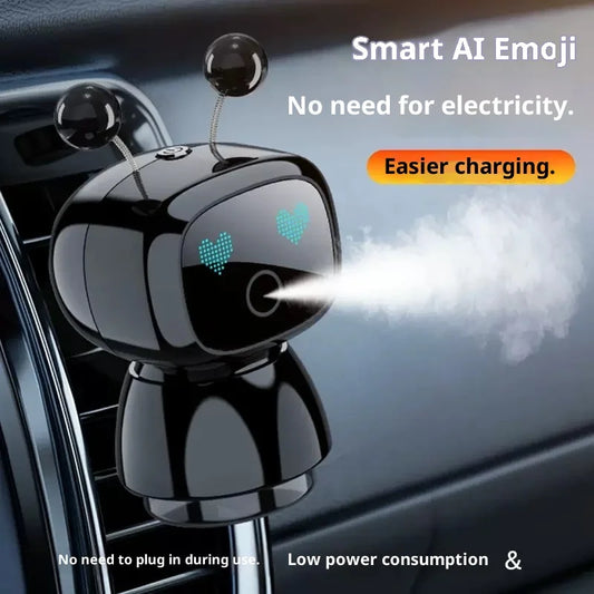 Creative Car Smart Aromatherapy Diffuser - Robot-shaped Aromatherapy Ornament, Air Freshener with Long-lasting Light Fragrance