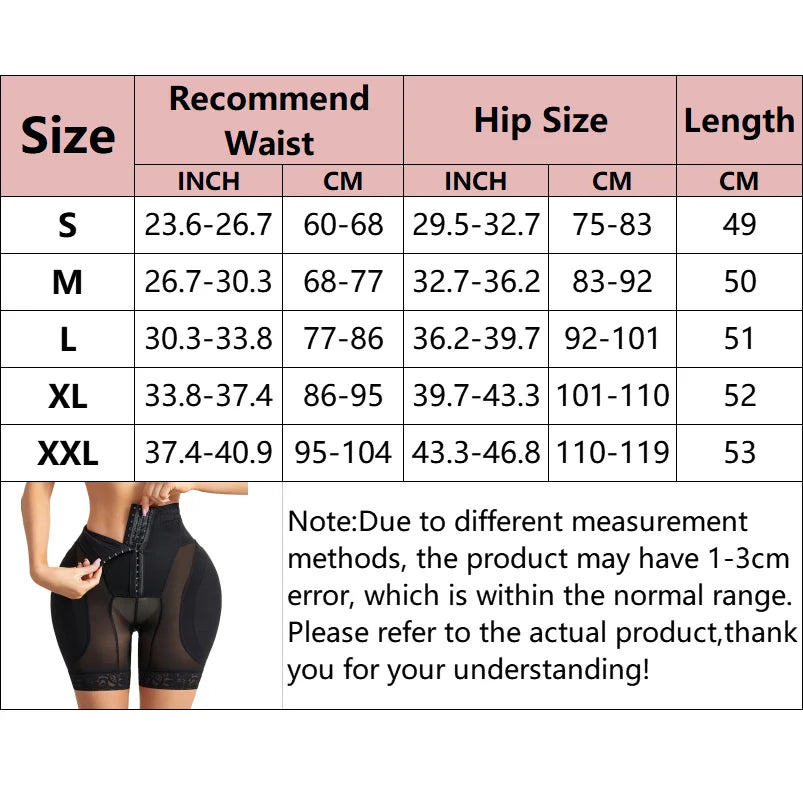 Women Shapewear High Waist Shorts Butt Lifter Hip Pad Shorts Hip Enhancer Body Shaper Shorts Waist Trainer Tummy Control Panties