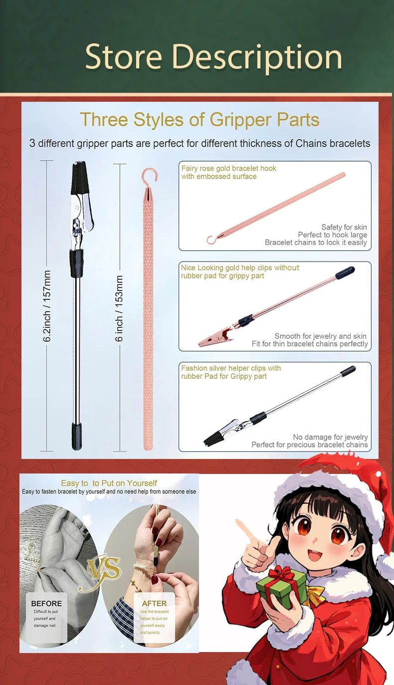 Easy Install Bracelet Fasteners Tool,Release Hand Bracelet Helpers,Jewelry Assistance Fastener Tool for Bracelet Linking Tool