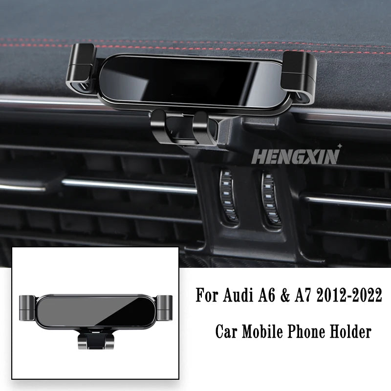 Car Phone Holder For Audi A6 A7 C8 4A2 4A5 4GH 4GJ 2012-2022 Gravity Navigation Bracket Air Outlet Clip Bracket Auto Accessories