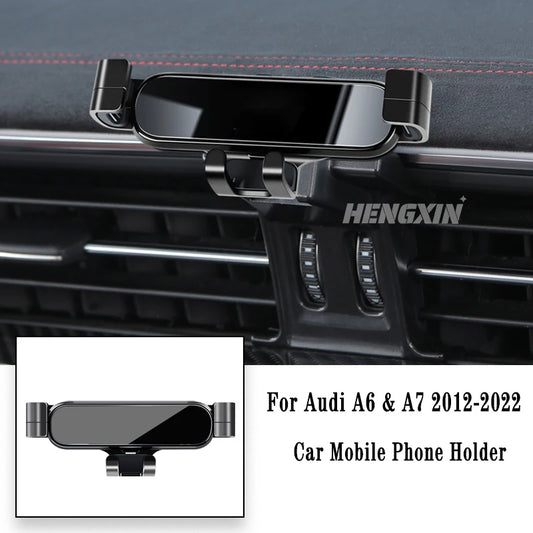 Car Phone Holder For Audi A6 A7 C8 4A2 4A5 4GH 4GJ 2012-2022 Gravity Navigation Bracket Air Outlet Clip Bracket Auto Accessories