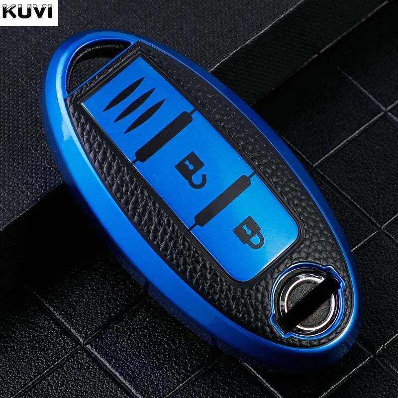 Leather TPU Car Key Case Cover for Nissan Leaf Micra Qashqai J11 J10 X Trail T32 Versa Note Patrol Key Fob Cover Accessories