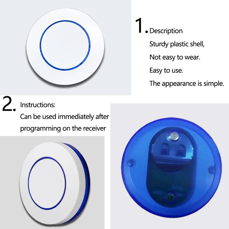 Wireless 433MHz Light Switch RF On/Off Round Button Switch Smart Remote Control 10A Relay Receiver Module LED Lamp DIY Home Auto