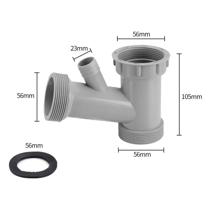Sink Drain Pipe Adapter Y Shaped Basin Sewer Branch Connector Overflow Tube Thread Hose Joint for Kitchen Bathroom Accessories
