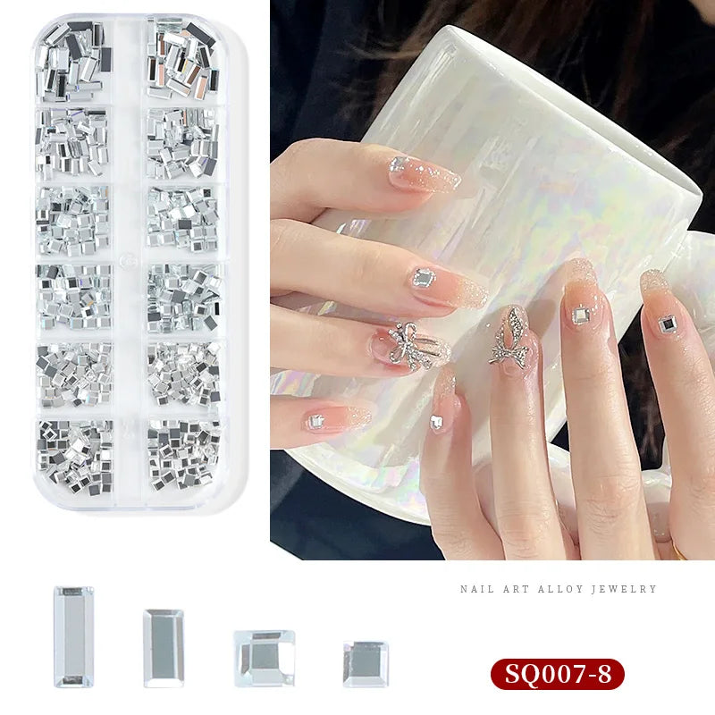 3D Nail Art Rhinestones Nail Decorations Gems Crystal Pearl Butterfly Half Beads Nail Art DIY Decoration Wholesale Mix Size