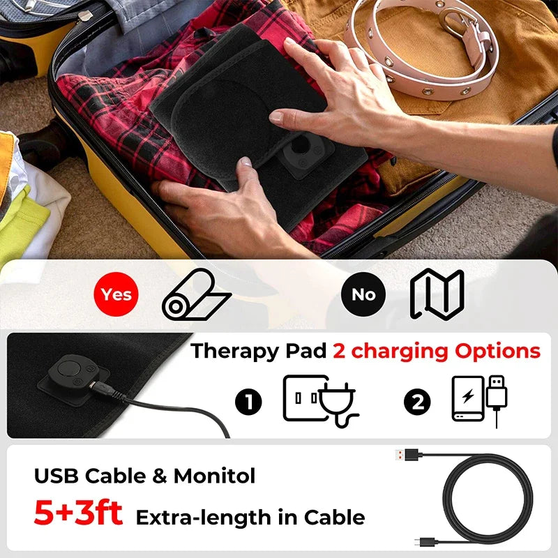 Red Infrared Light Therapy Pad 660nm 850nm LED Health Care for Face and Body Back Knee Hands Feet Relief Heat Pad Portable