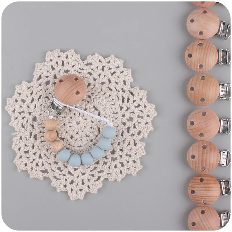 Baby Anti-drop Chain Pacifier Clips Silicone Beads Infant Nipple Appease Soother Chain Clips Dummy Holder Nipple Clip