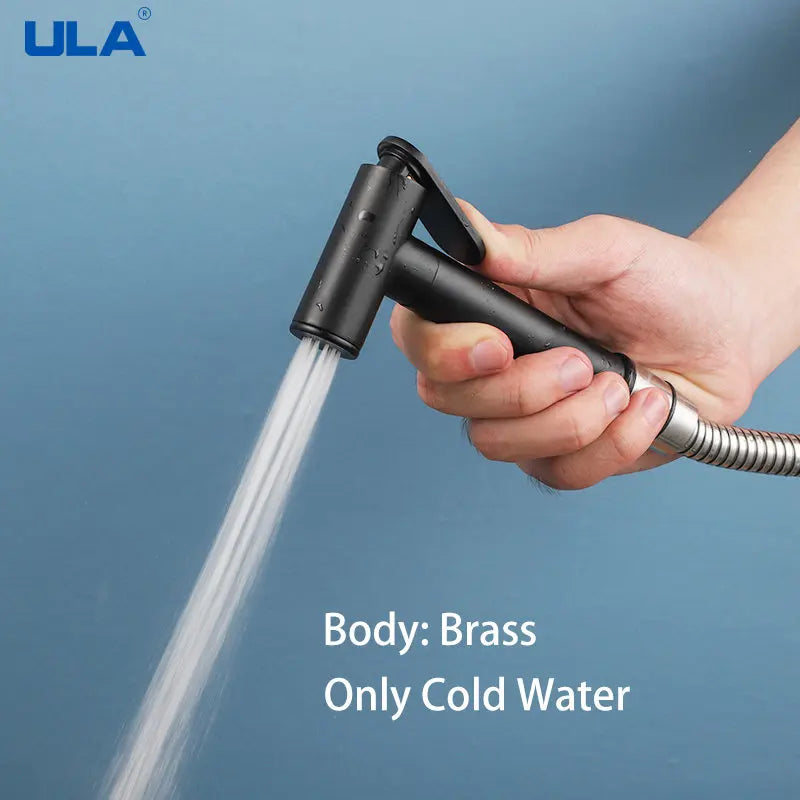 ULA Brass Bidet Faucet Portable Bidet Sprayer Single Cold Water Tap Toilet Faucet Sprayer Douche Bidet Faucet Black/Chrome/Gold