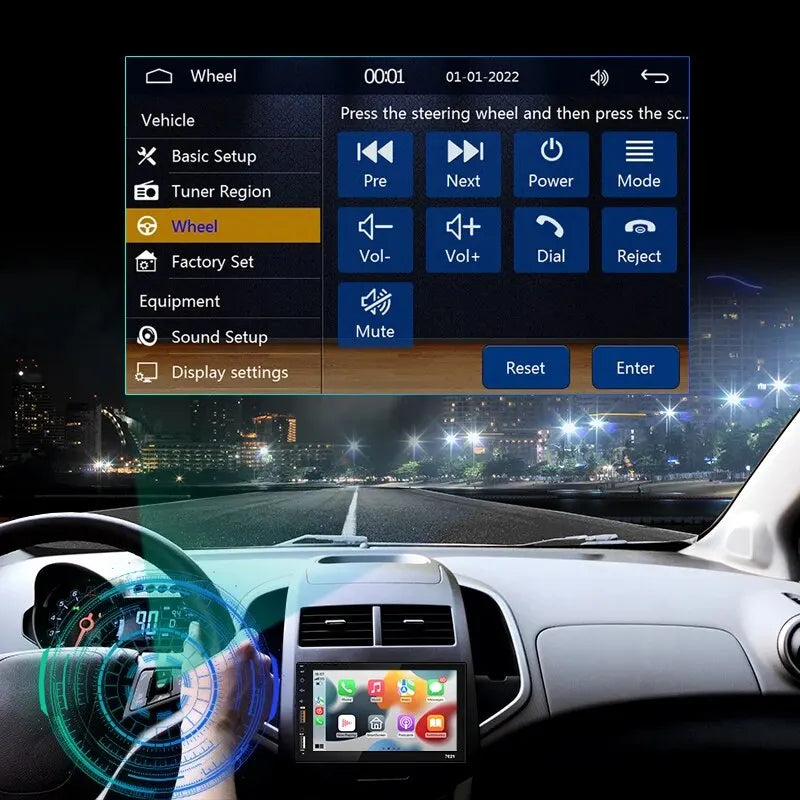 Acodo 7Inch Carplay Android Auto Player Dual USB Capacitive Screen Touch HD Car MP5 Player USB FM Bluetooth TF Card Touch Screen
