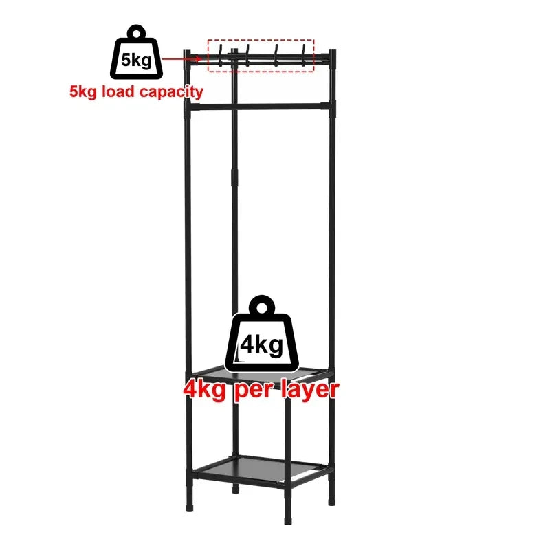 1pc Space-Saving Corner Coat Rack with 2/3 Layers for Bedroom Storage