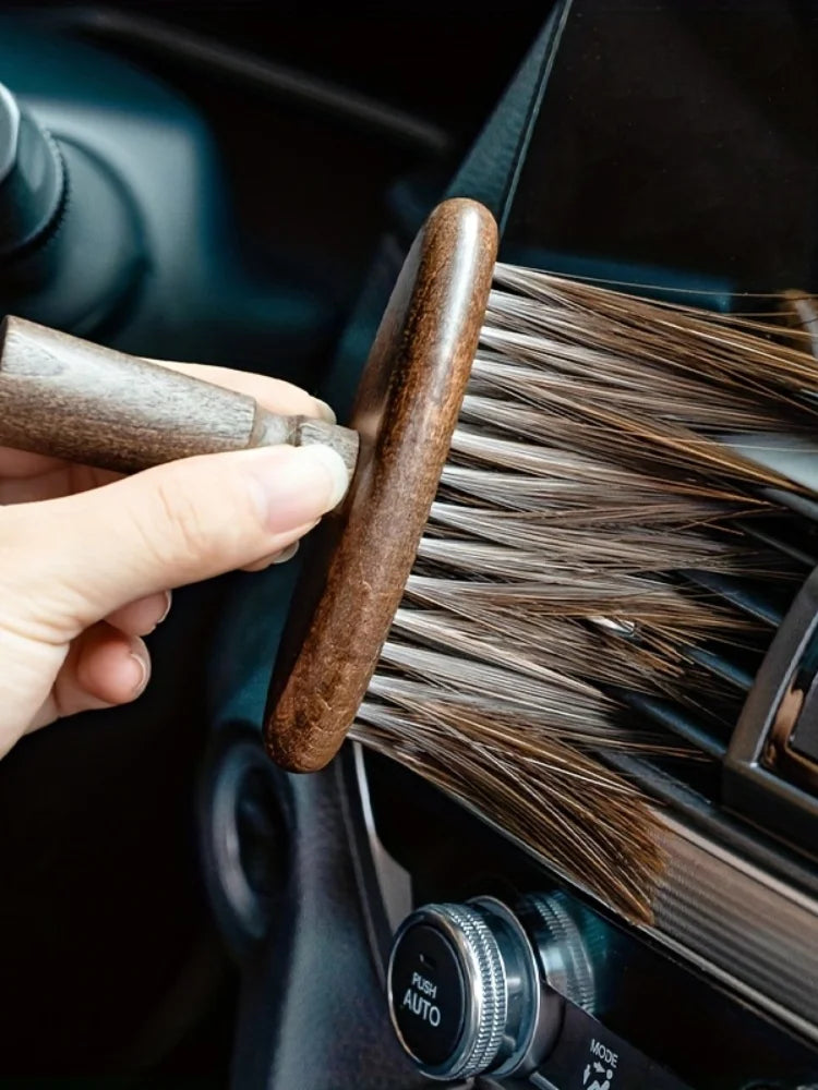 Walnut Wood Coffee Grinder Cleaning Brush - Soft Bristle, Multi-Use For Keyboards, Laptops, Cameras & Car Interiors