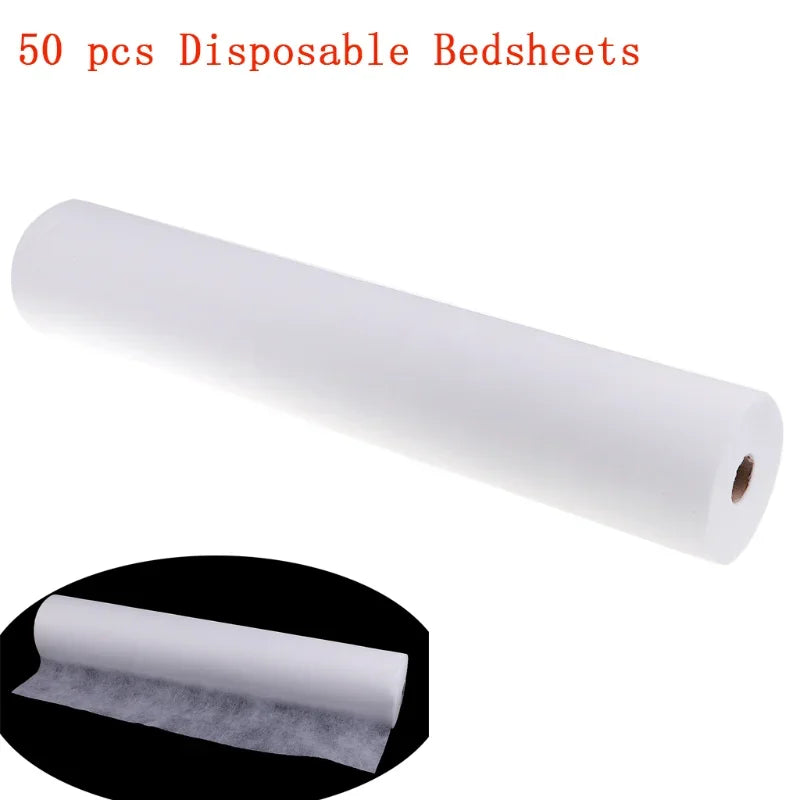 50 pcs Disposable Spa Massage Mattress Sheets Salon Massage Bed Sheets Non-Woven Headrest Paper Roll Table Cover Tattoo Supply