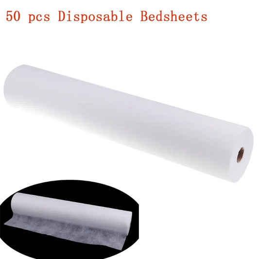50 pcs Disposable Spa Massage Mattress Sheets Salon Massage Bed Sheets Non-Woven Headrest Paper Roll Table Cover Tattoo Supply