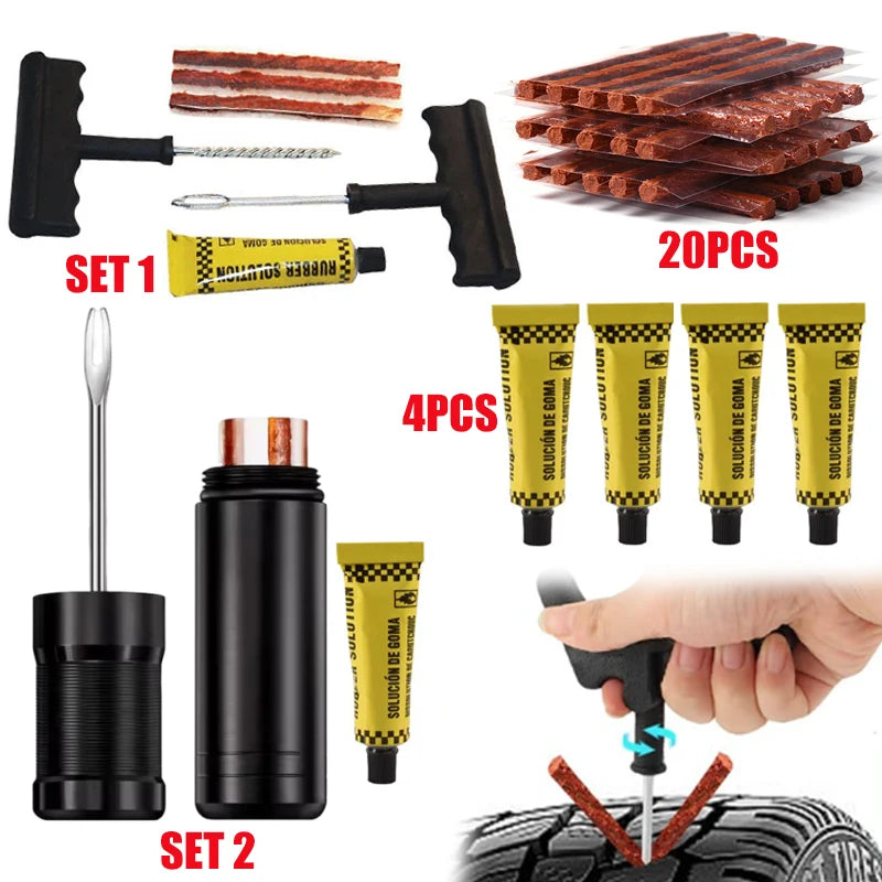 Tire Repair Tool Kit Universal Patch Strip Adhesive Suitable For Car Bicycle Truck And Motorcycle Tires Motorcycle Repair Tools