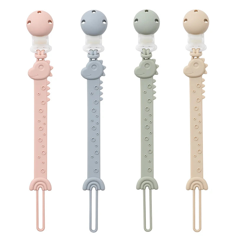 One-Piece Silicone Pacifier Clip Holder, Soft Flexible Pacifier Clips Binky Clips for Baby Boys and Girls,  Baby Accessories