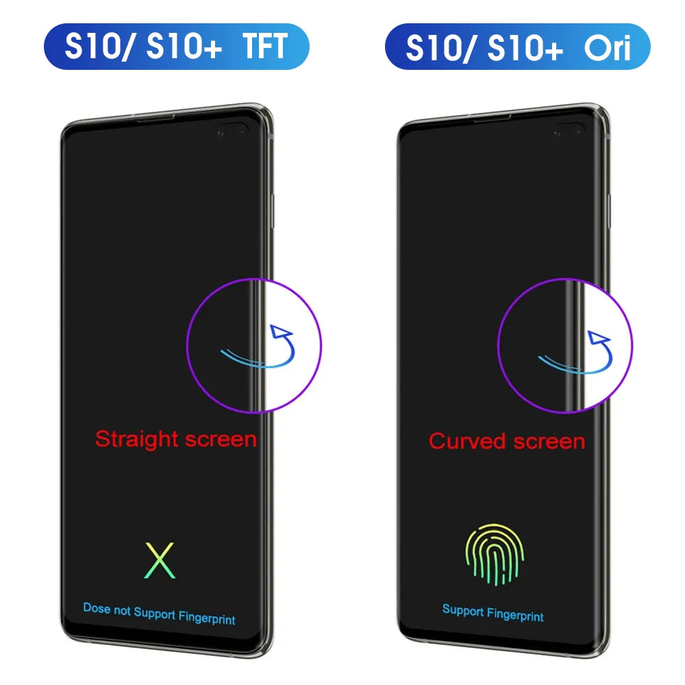 Screen for Samsung Galaxy S10 Plus S10+ G975 G975F Lcd Display Digital Touch Screen  with Frame for Samsung Galaxy S10 Assembly