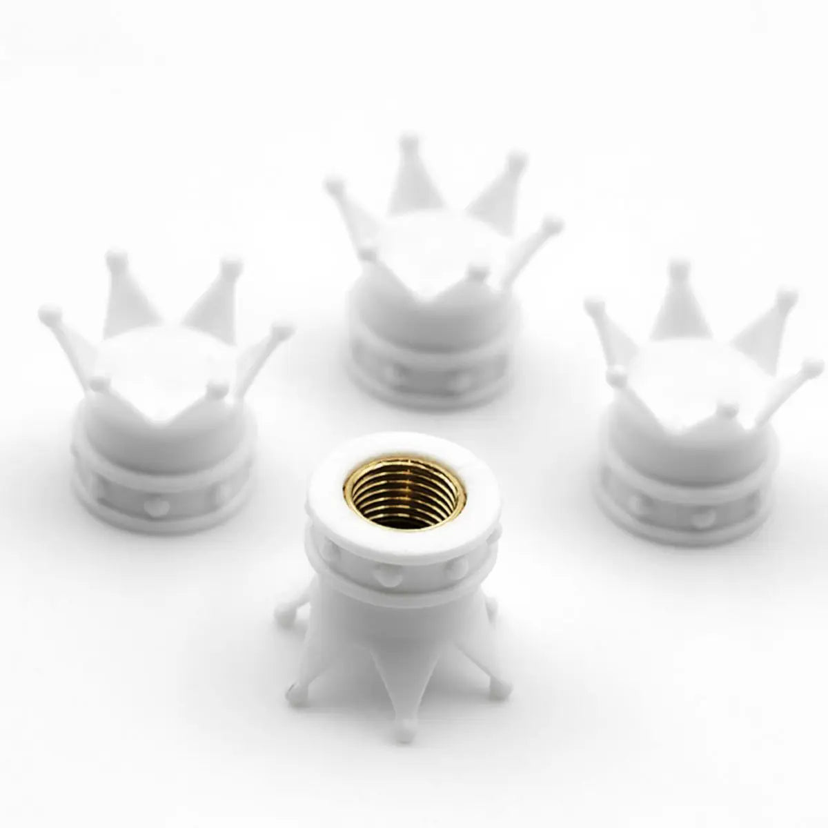 4 PCS Universal Crown Wheel Valve Covers Air Dustproof Waterproof Car Motorcycle Tyre Rim Covers Car Decoration Valve Caps