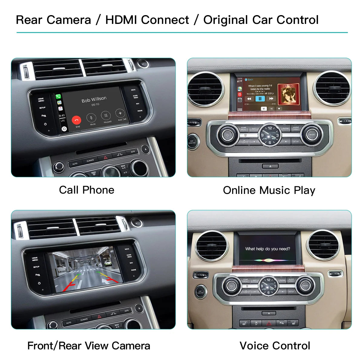 AUTOABC  Wireless Carplay Android Auto Fits For Land Rover Jaguar Bosch Discovery4 Evoque Freelander2 XE XF XJL Mirroring