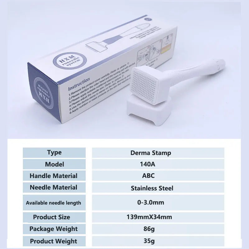 140 Adjustable Needle Length Stainless Steel Needle Derma Roller Stamp Micro needle For Skin Care Therapy Hair Growth