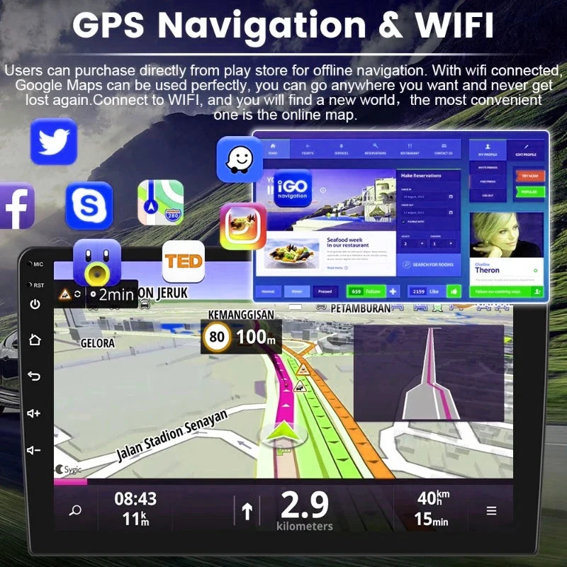 Android 13 2 Din Car Radio Autoradio 64G 7"/9"/10" Universal WIFI GPS Car Audio Multimedia Player For Hyundai Nissan Toyota Kia