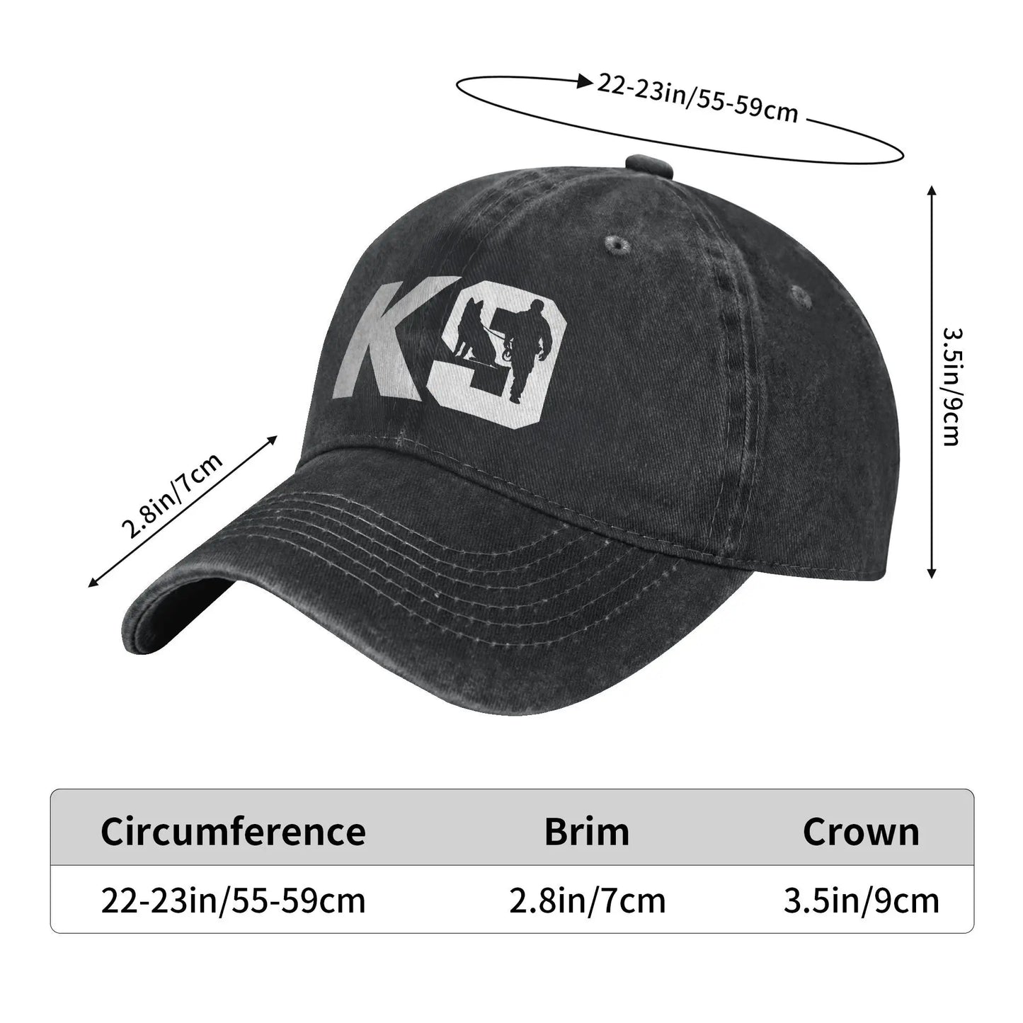 K9-Unit-Malinois-Team Handler Men Women Baseball Cap Tactical Police Dog Squad Distressed Denim Hats Vintage Adjustable Headwear